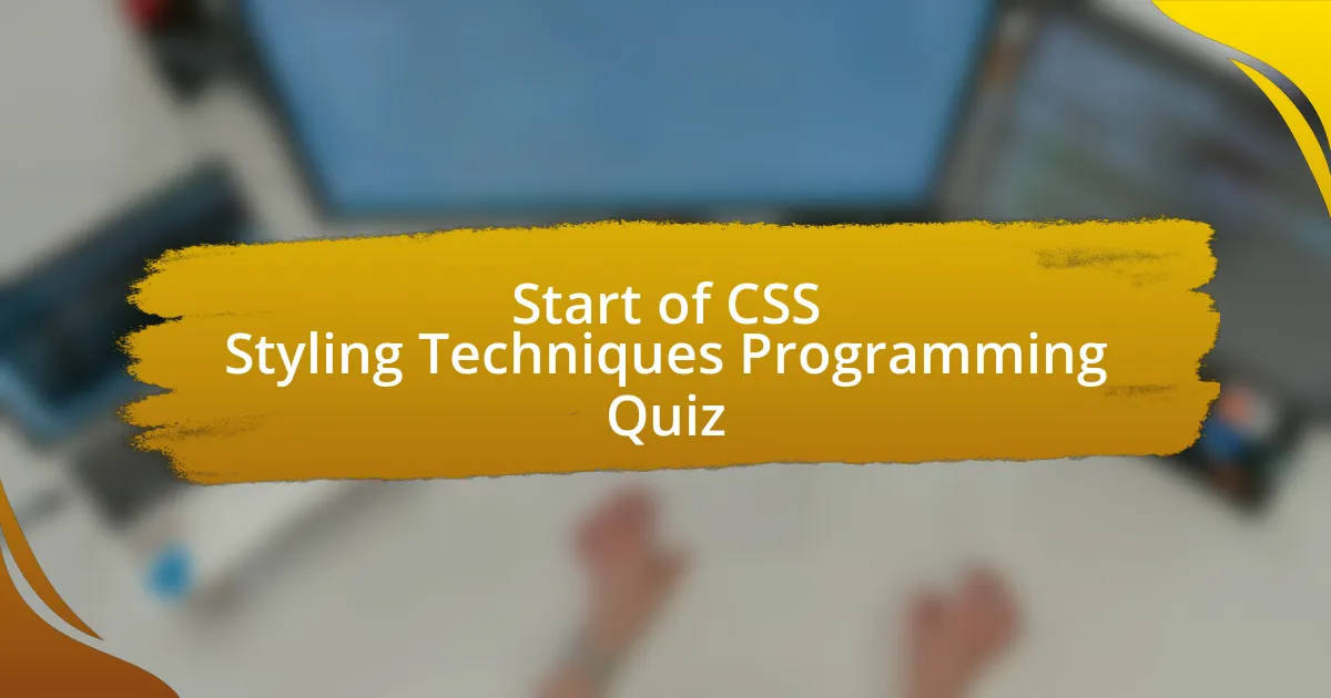 Start of CSS Styling Techniques Programming Quiz