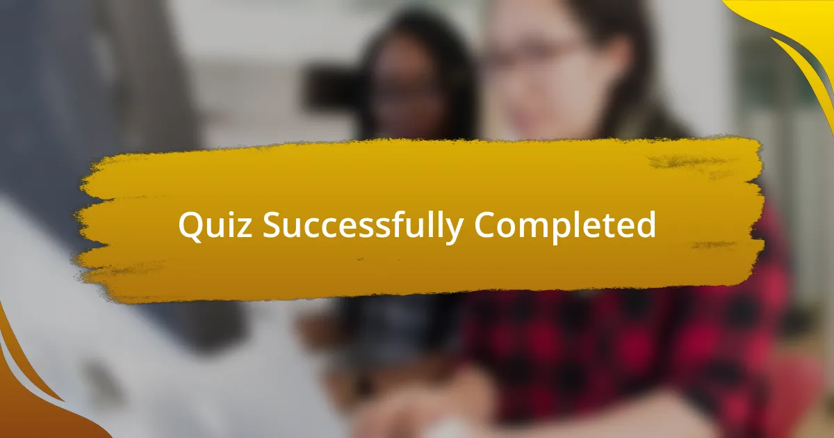 Quiz Successfully Completed