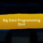 Big Data Programming Quiz